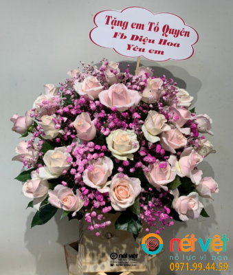 Giỏ hoa tự thiết kế