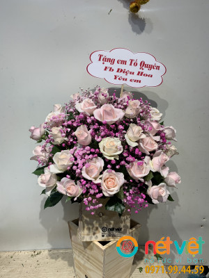 Giỏ hoa tự thiết kế