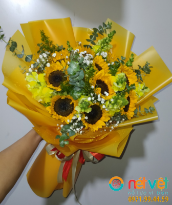 Hướng dương & lá bạc