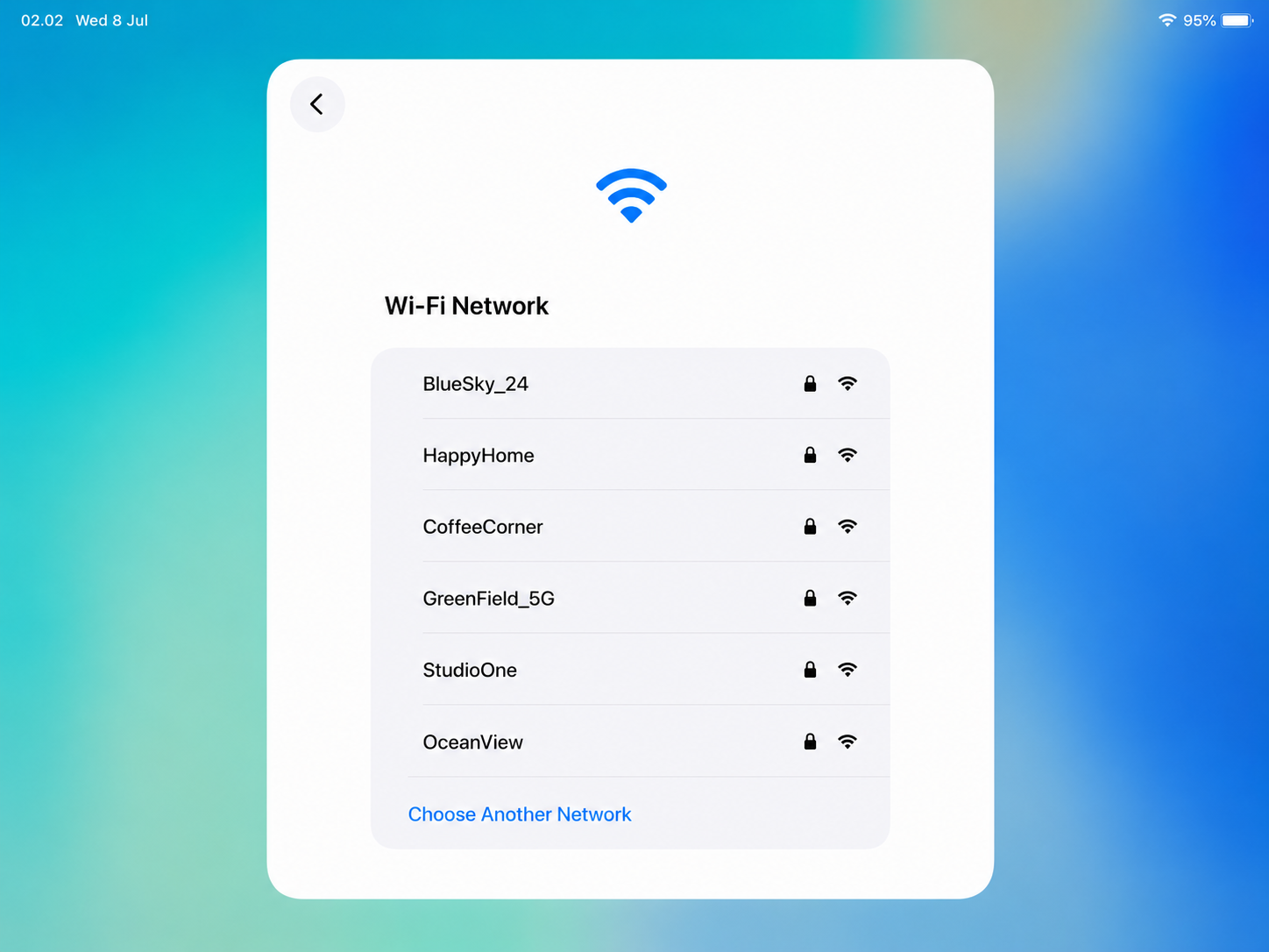 配对前停留在 Wi-Fi 页面
