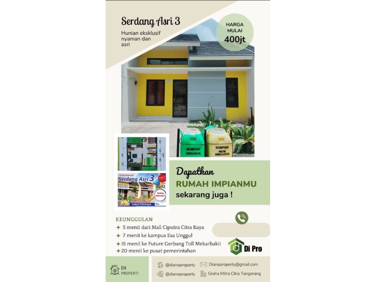 Serdang Asri 3, Rumah Nyaman dan Asri di Panongan, Tangerang MP411