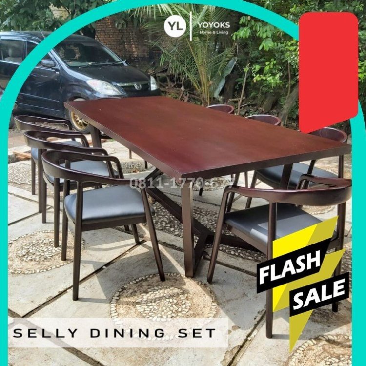 SMA49 set meja makan kayu jati.jpg