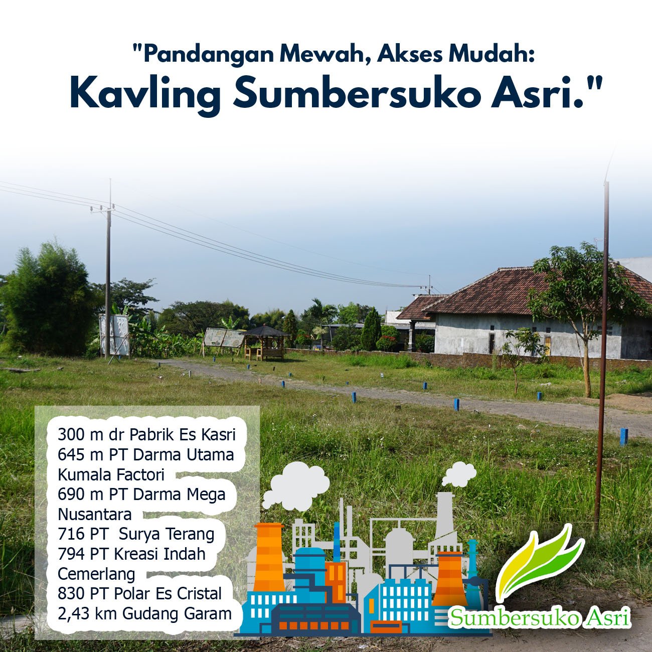 Pandangan Mewah, Akses Mudah: Tanah Kavling Villa Sumbersuko Asri dekat Kawasan Industri