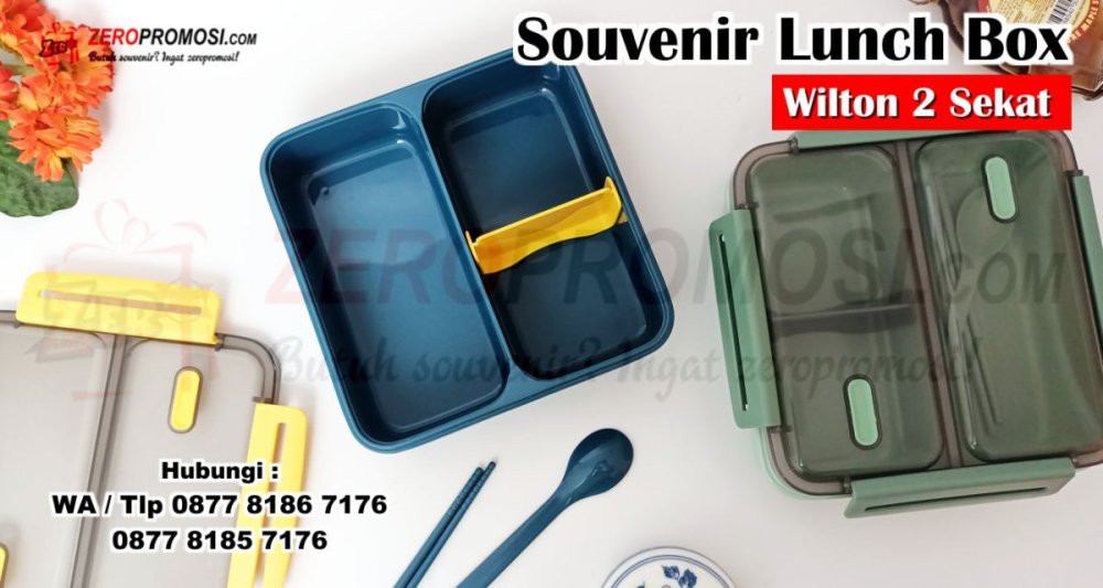 Jual Kotak Makan Bekal Wilton 2 Sekat Promosi Custom.jpg