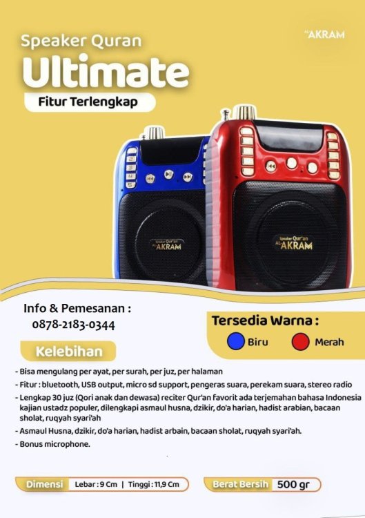 Garansi 1 Tahun WA  0878 2183 0344, Speaker Alquran Terbaik 30 Juz Al Akram Bandung.jpg