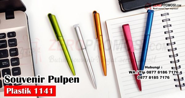 Souvenir Promosi Pulpen Plastik Unik Kode 1141 Custom Logo.jpg