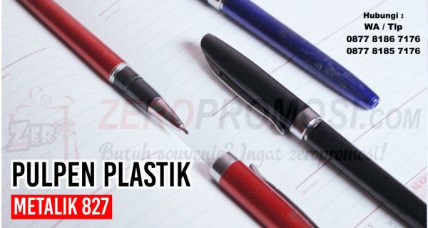 Jual Souvenir Pulpen Plastik Metalik 827 custom logo.jpg