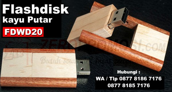Jual Souvenir Flashdisk kayu Putar FDWD20 two tone.jpg