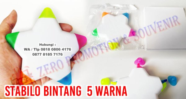 Jual stabilo bintang  5 Warna - stabilo promosi.jpg