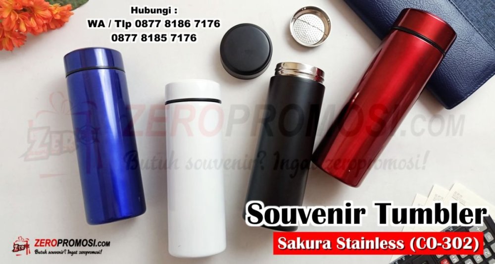 Jual Souvenir Promosi Tumbler Sakura Stainless Custom Logo Kode CO-302.jpg