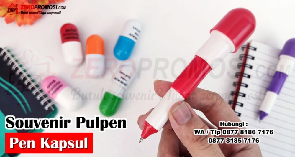Souvenir Pen Kapsul Pulpen Plastik Bentuk Obat Unik Custom Logo.jpg