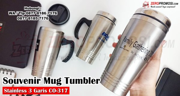 Souvenir Mug Stainless 3 Garis Tumbler CO-317 Promosi.jpg