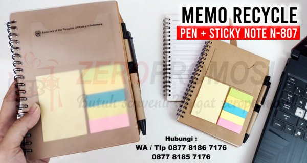 Souvenir Memo Recycle + pen + sticky note N-807.jpg