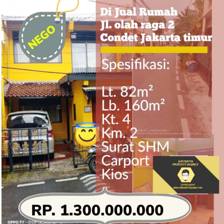 Rumah Dijual di Cililitan Jakarta Timur Dekat PGC Cililitan, Pasar Kramat Jati, Lippo Plaza Kramat Jati, RS Polri Sukanto, Bandara Halim