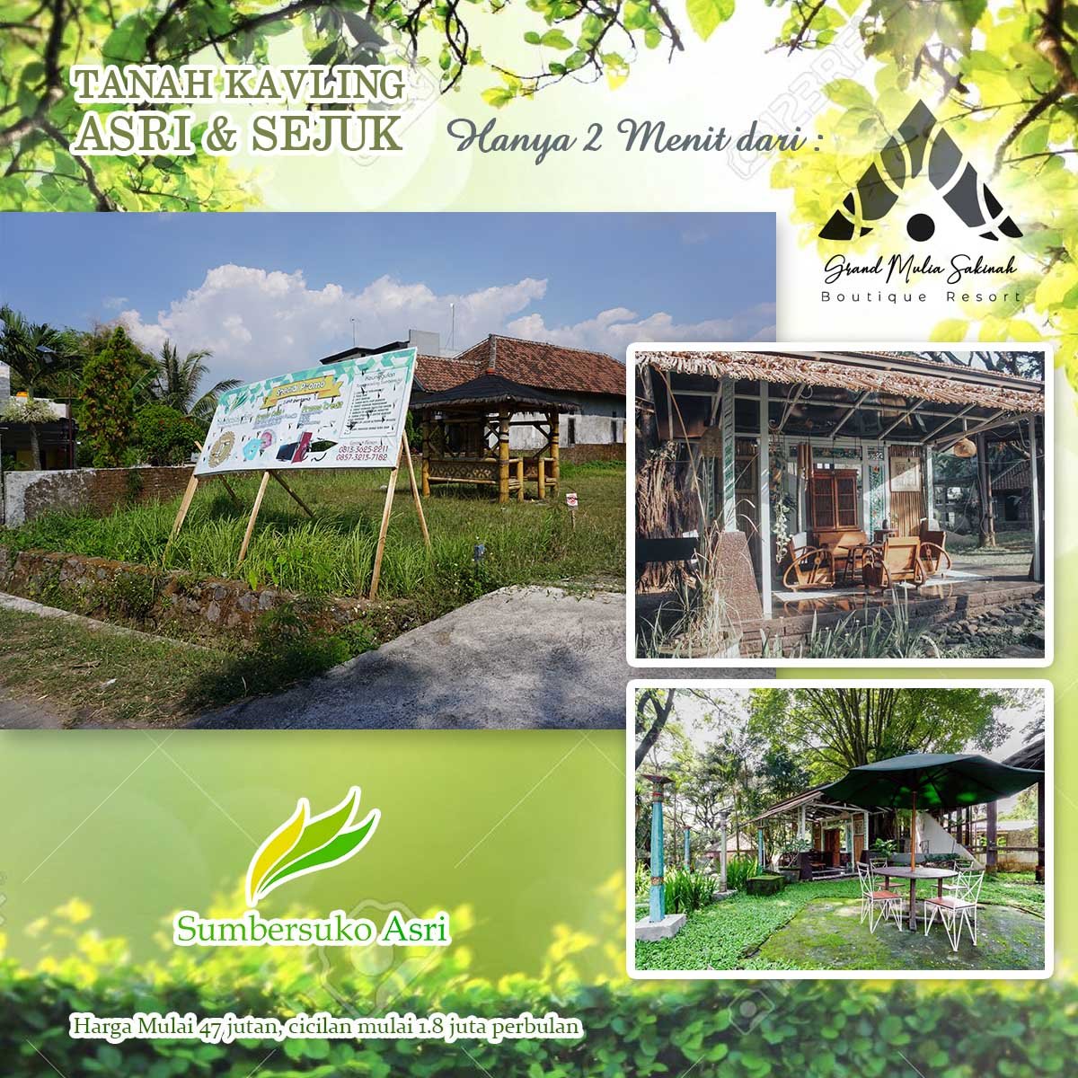 Tanah Kavling Sumbersuko Asri Indahnya Pemandangan Pegunungan, Free SHM + Gratis Sepeda Listrik