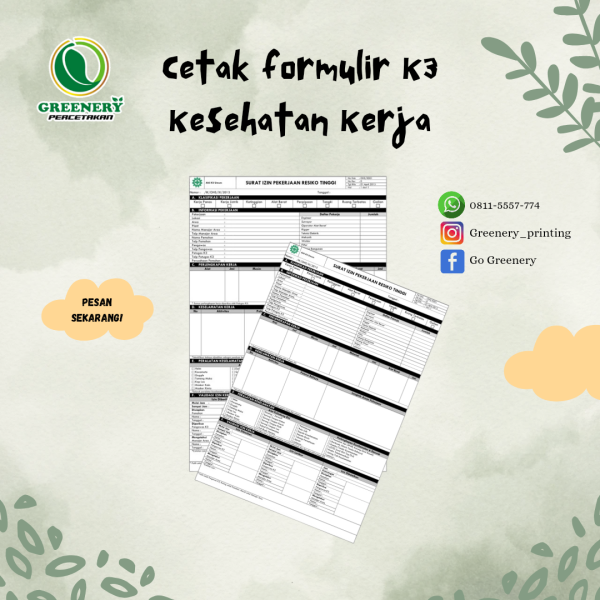 Cetak Formulir K3 Kesehatan Kerja Sukamara
