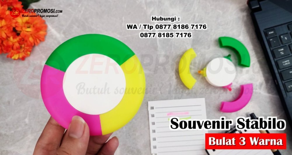 Jual Souvenir Stabilo Bulat Multicolor Dengan Cetak Logo.jpg
