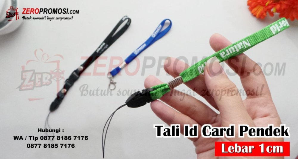 Souvenir Tali Id Card Pendek Nylon Polyester Lebar 1 Cm Custom Logo.jpg