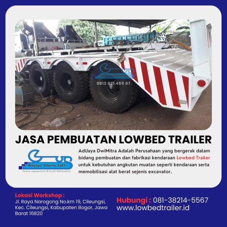 Konstruksi lowbed trailer Depok, Hubungi 081-38214-5567.jpg