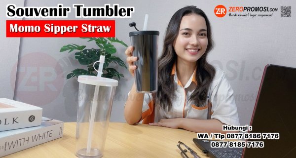 Souvenir New Tumbler Momo Sipper Double Wall + Straw Cetak Logo.jpg
