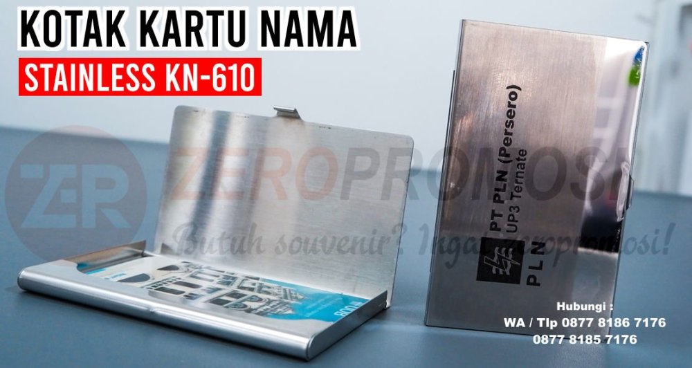 Souvenir Kotak kartu nama stainless KN-610 custom logo 1.jpg