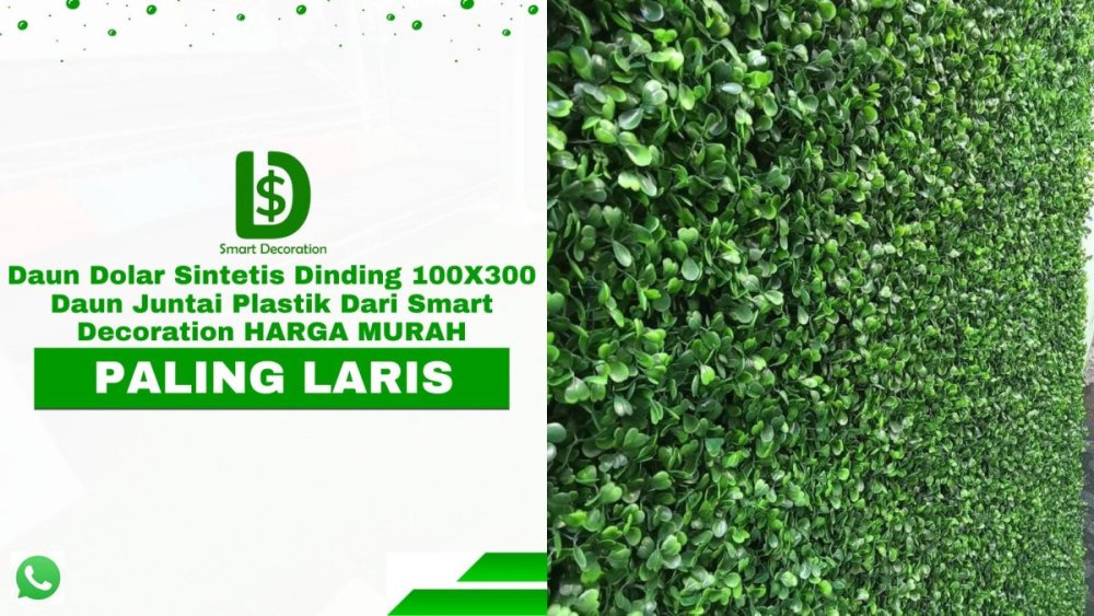 Daun Dolar Sintetis Dinding 100X300 Daun Juntai Plastik Dari Smart Decoration HARGA MURAH.jpg