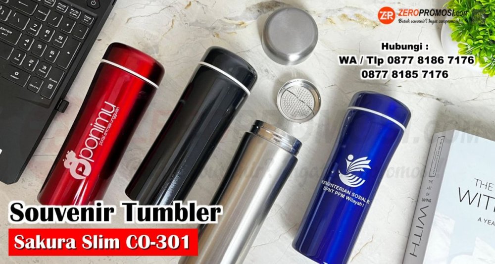 Jual Tumbler Botol Minum Stainless Sakura Slim Kode CO-301.jpg