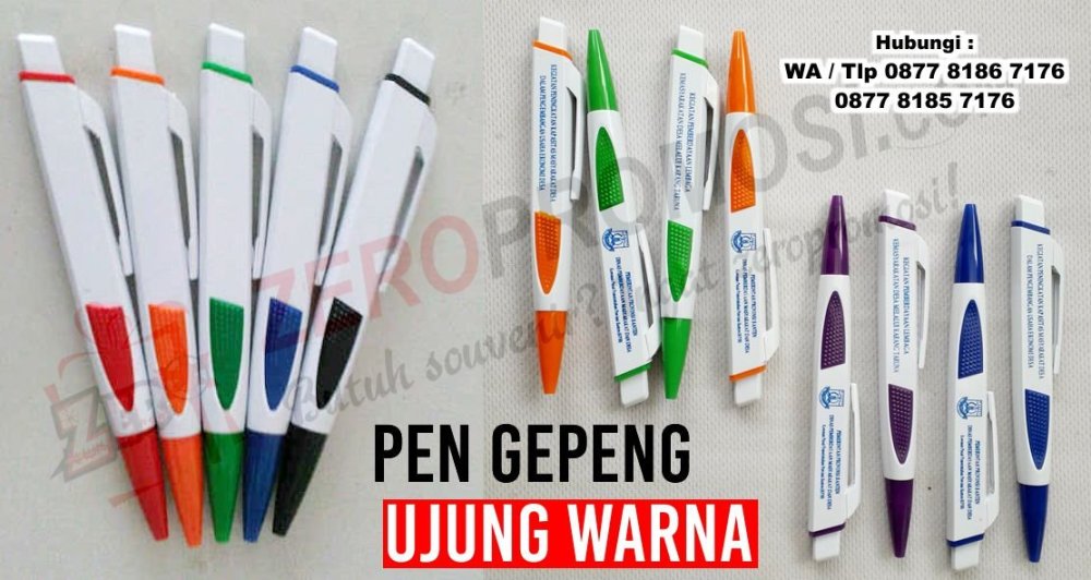 Jual Souvenir pen gepeng ujung warna.jpg