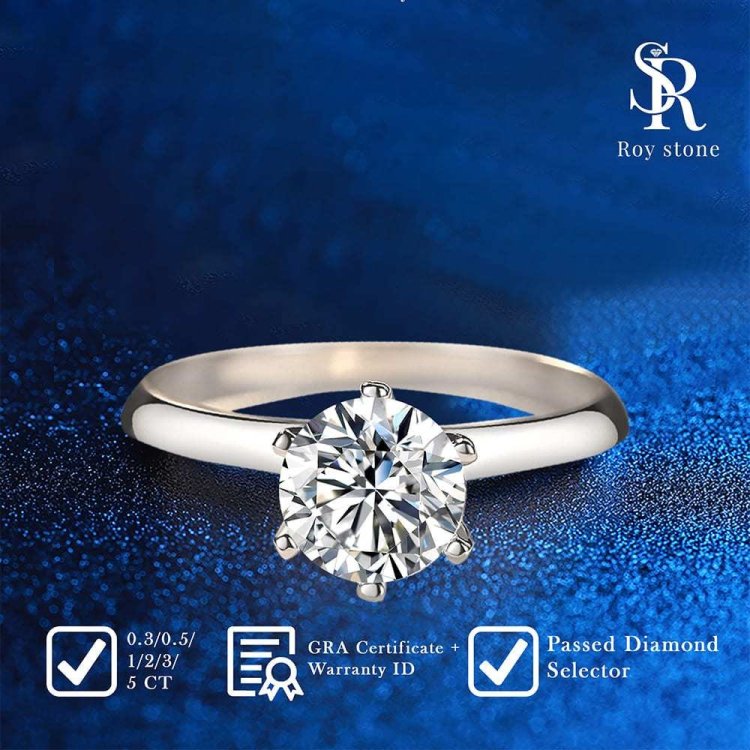 RoyStone - Cincin Wanita Moissanite Sertifikat GRA Original Lapis Emas - Chrysan Ring.jpg