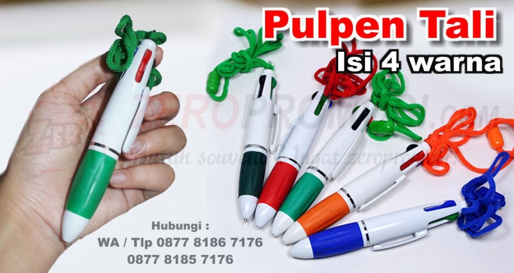 Souvenir Pulpen Promosi Isi 4 warna Tali - Pulpen murah.jpg