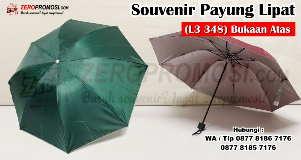 Jual Payung Lipat 3 Promosi Lapis Silver (L3 348) Termurah Cetak Logo.jpg