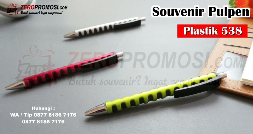 Jual Souvenir Pulpen Plastik Custom Logo Kode 538.jpg