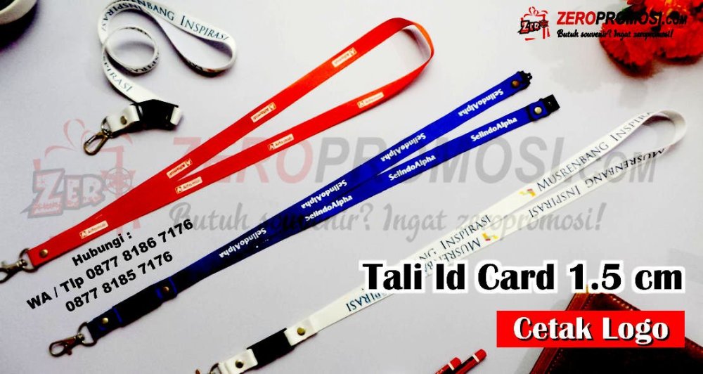 Souvenir Tali ID Card Lanyard Lebar 1.5 cm Custom Logo ( Nilon & Tissue ).jpg