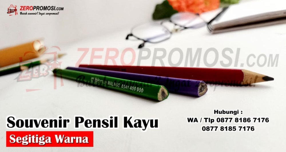 Jual Souvenir Pensil Segitiga Bahan Kayu Jabon Warna Cetak Logo.jpg