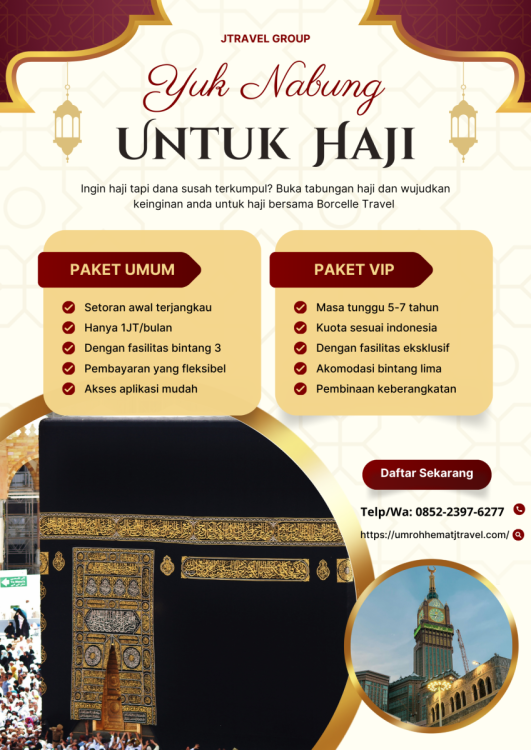 Merah Maroon dan Emas Modern Minimalis Paket Tabungan Untuk Haji Flyer.png