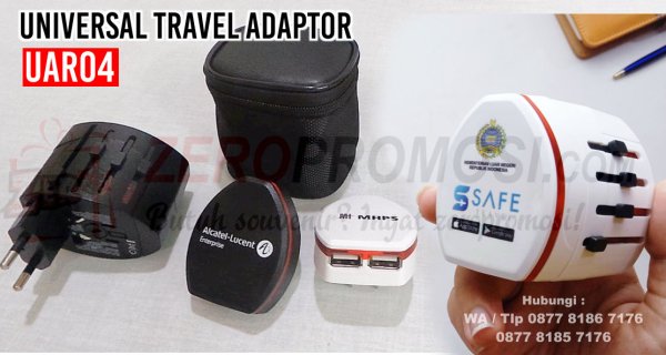 Souvenir Universal Travel Adaptor Promosi UAR04 dengan Pouch.jpg