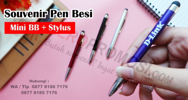 Souvenir Pen Besi Promosi Mini BB dengan Stylus - Pulpen Besi Termurah.jpg