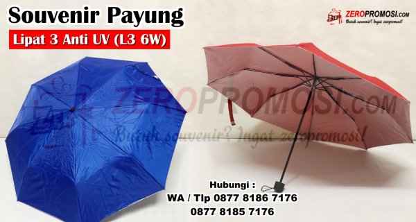 Souvenir Payung Lipat 3 Premium Anti UV Kode L3 6W Cetak Logo.jpg