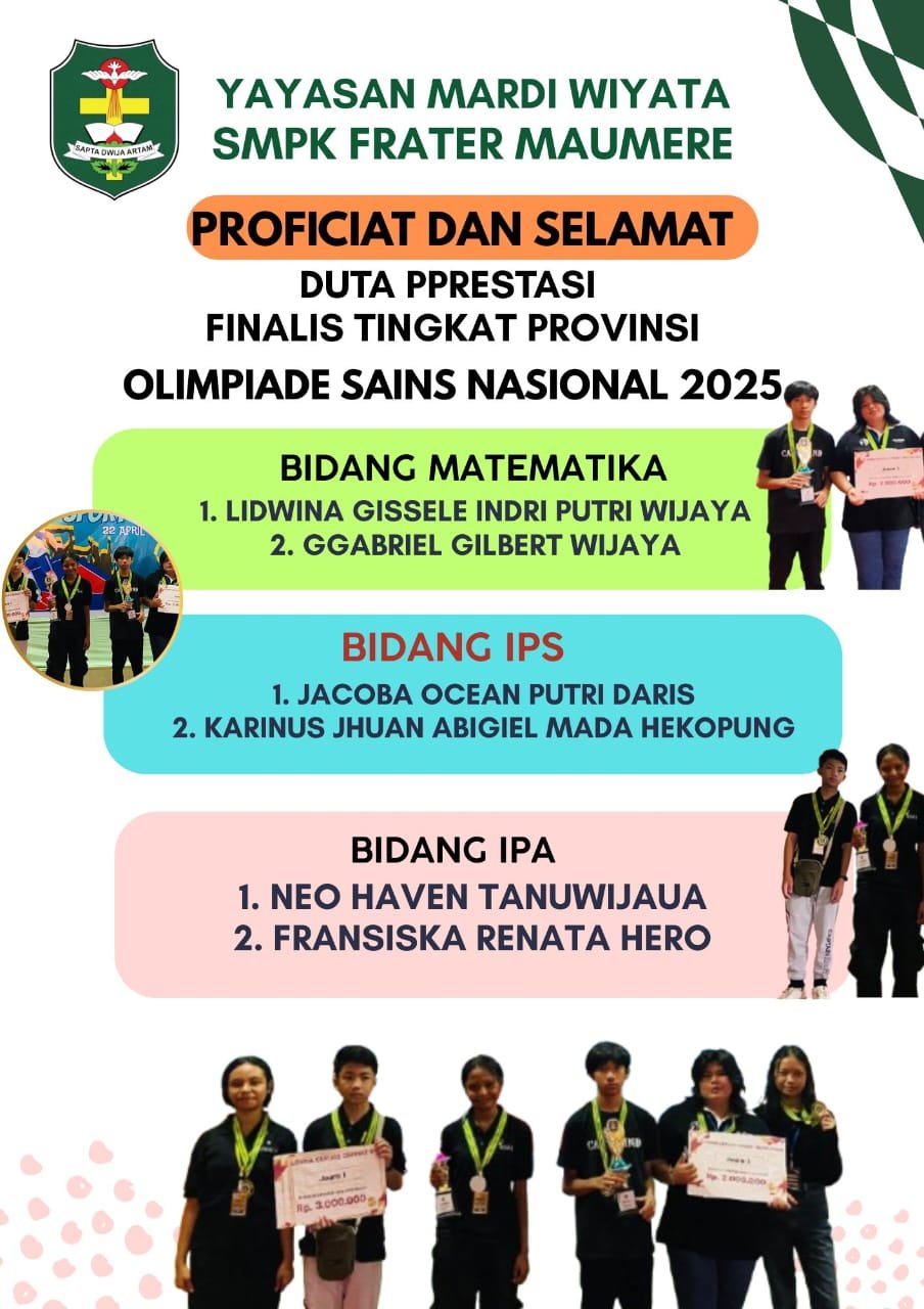 SMPK FRATER MAUMERE LOLOSKAN 6 PELAJAR KE OSN TINGKAT PROVINSI