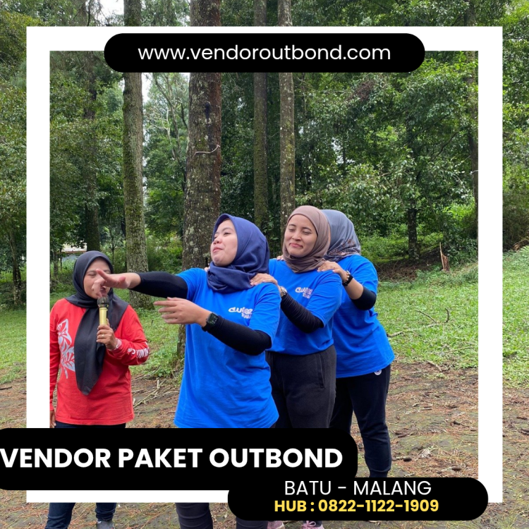 kegiatan outbound karyawan Pelindo Surabaya di area pegunungan Kota Batu bersama Gemilang Katun Outbound