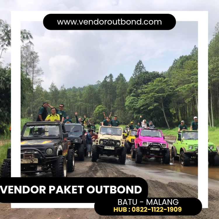 Kegiatan fun offroad dan outbound bersama tim perusahaan di area pegunungan