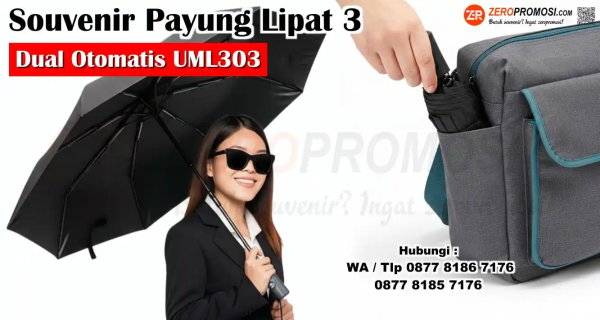 Souvenir Payung Lipat 3 Dual Otomatis Kode UML303 Custom Logo.jpg