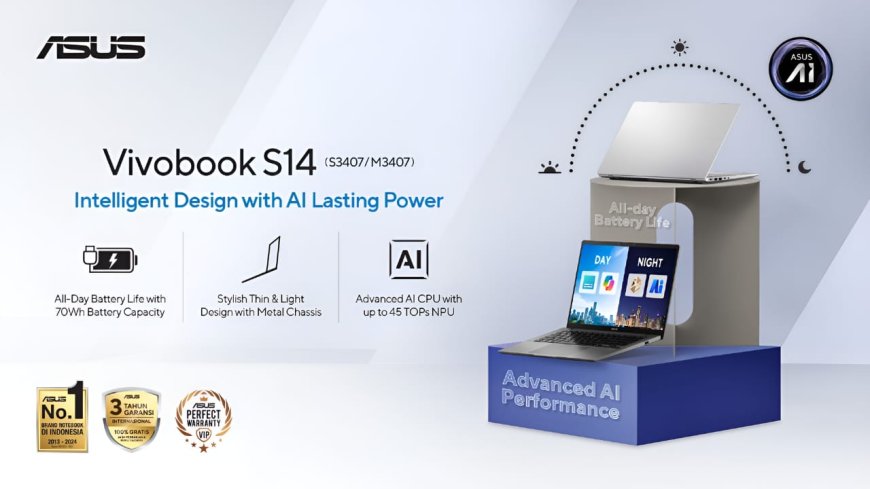 ASUS Vivobook S14, Laptop AI Modern dengan Desain Tipis, Tangguh, dan Ditenagai Hardware Powerful