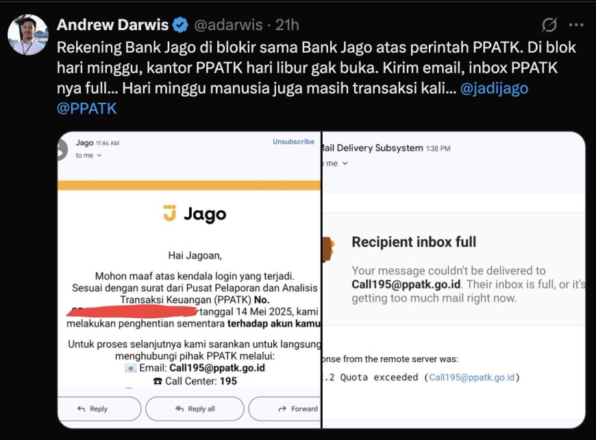 Rekening Andrew Darwis diblokir PPATK, Ini Cara Membuka Rekening Ban