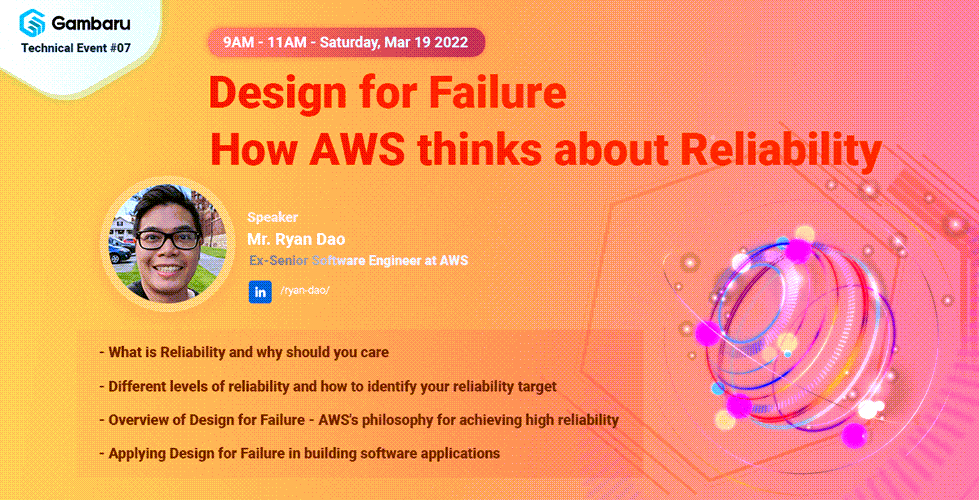 Technical Event #07, topic AWS Reliability, SRE