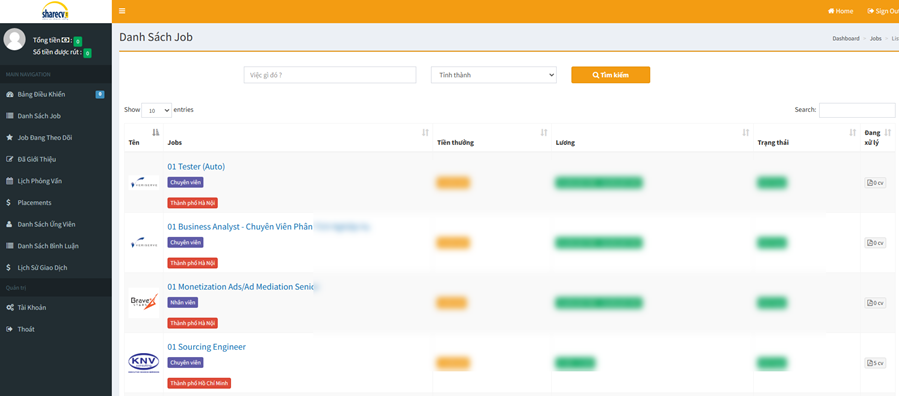 Nền tảng tuyển dụng ShareCV