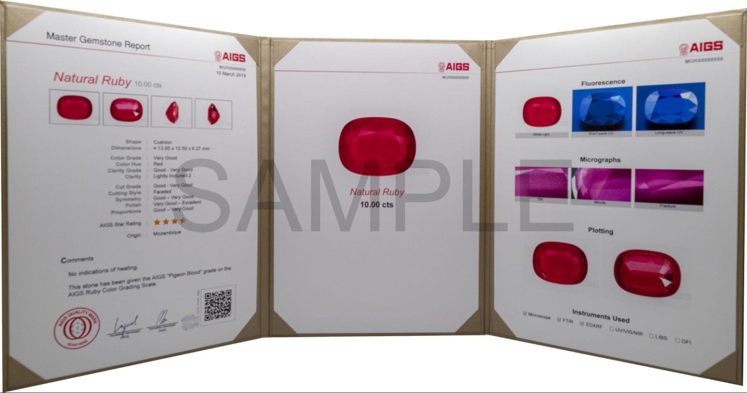 thumbnail image 2 of AIGS Gemstone Identification Full Report Service - Official Certification With Photo 2 of 14