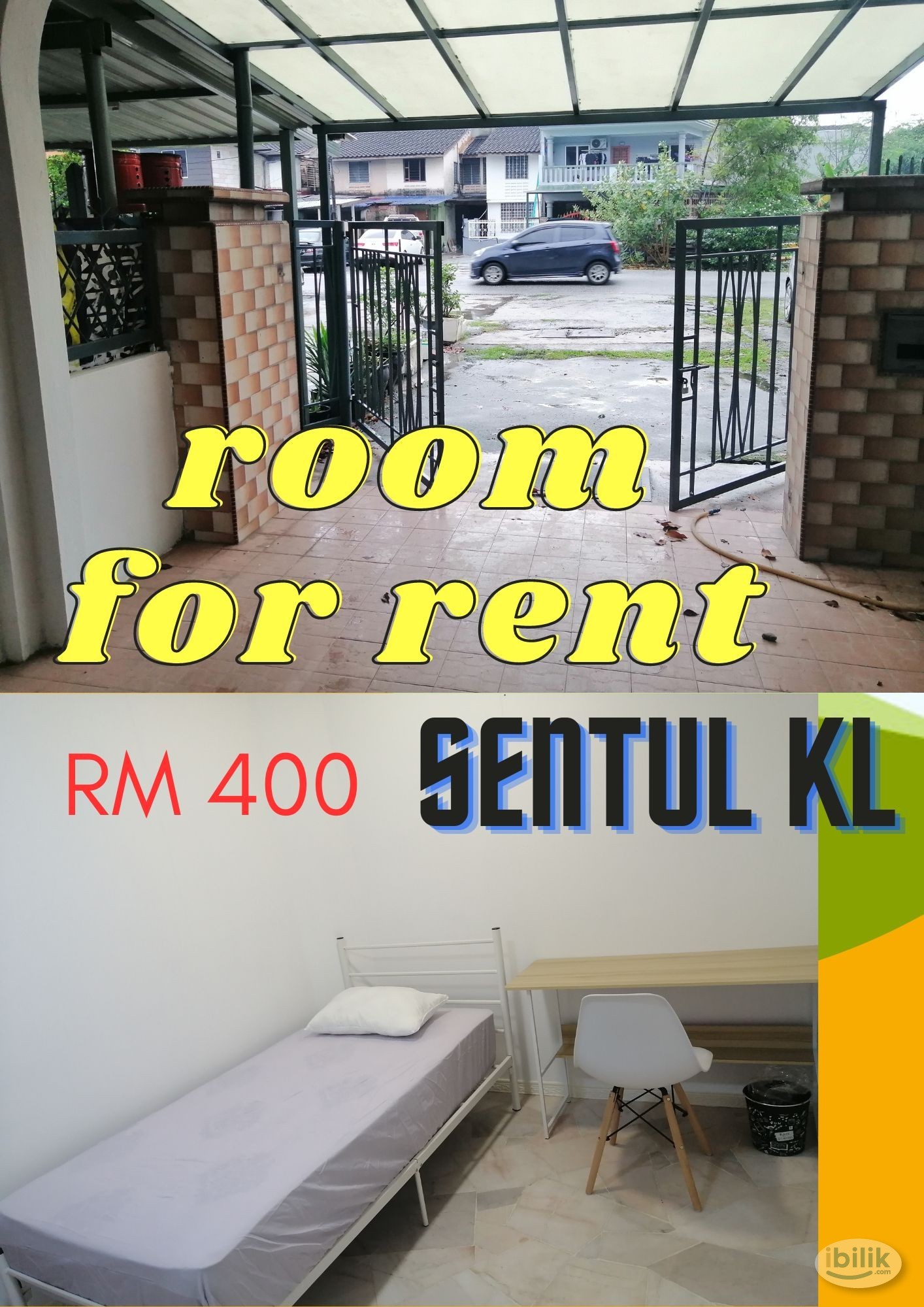 Single Private Room at Landed House Sentul KL (For single Malay male