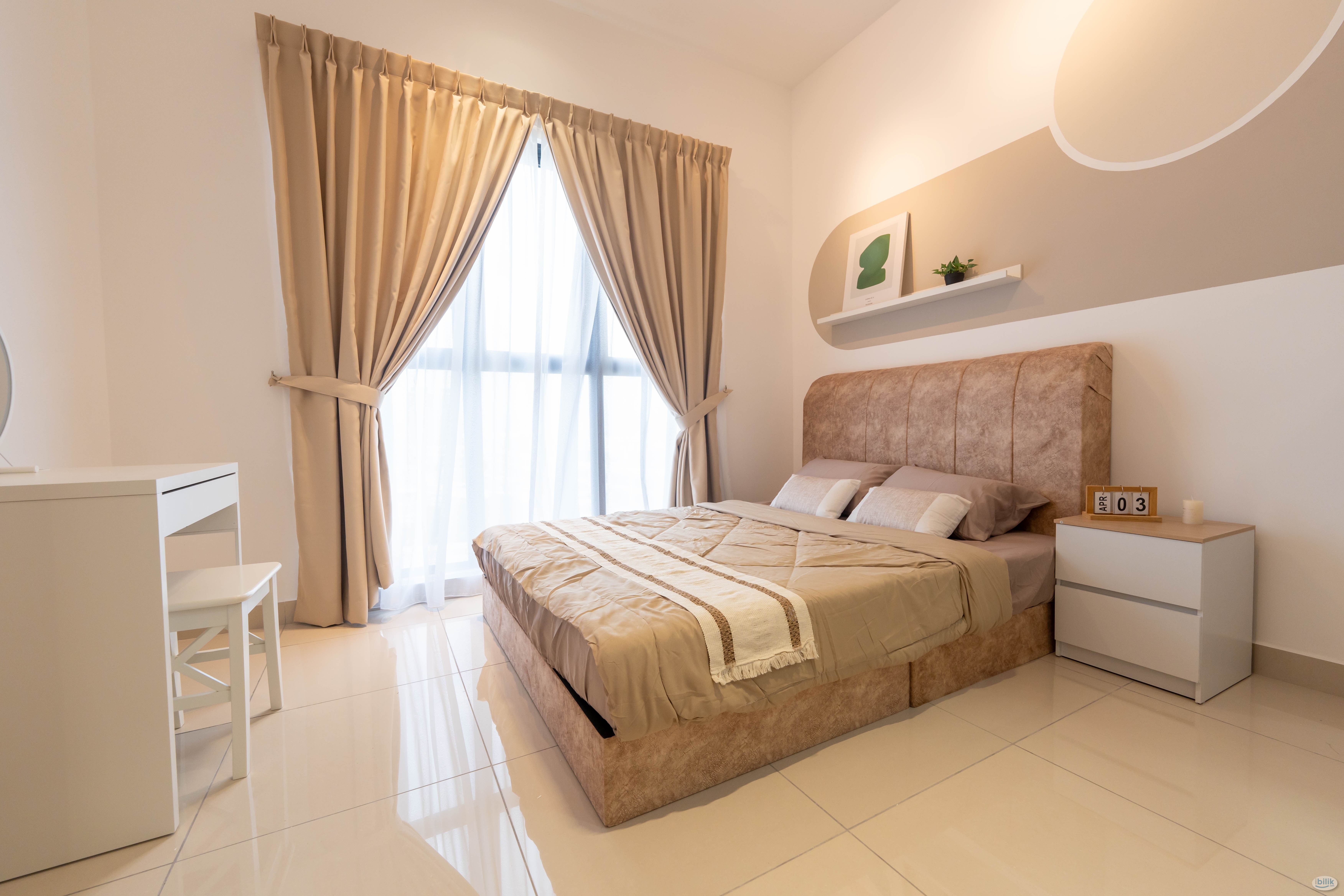Image 2 of Studio with Balcony / Washer / Fridge - Shuttle bus to MRT Chan Sow Lin - Room rental in 
