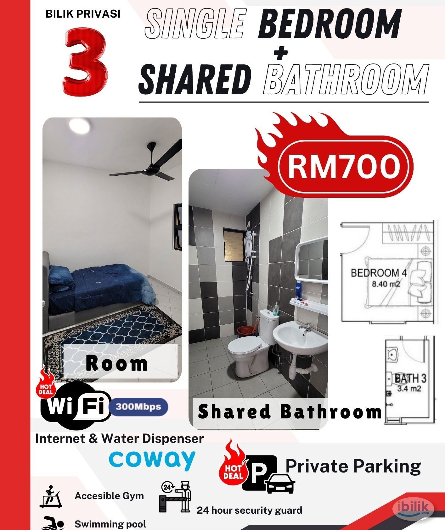 Image 1 of Single Room at Kajang 2, Kajang - Room rental in 